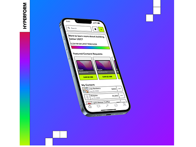 Hyperform V1 ~ Home app design gradient home page hyperform mobile ui