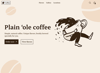 Coffee brown coffee delicious figma landing page natural ui