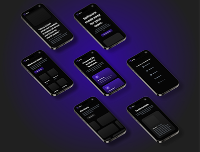 Nova ~ Phones dark mode design figma glowy gradients iphone isometric landing page mockup product page purple shadows software technology ui website