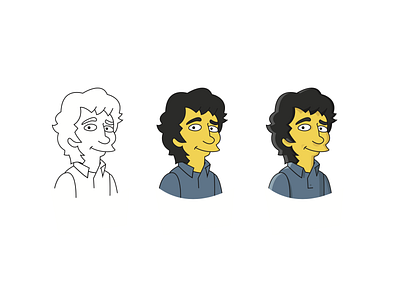 The Simpsons - character study cartoon flat illustration simpsons yellow