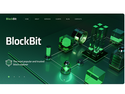BlockBIt Landing page 3d blender blockchain crypto website