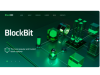 BlockBIt Landing page 3d blender blockchain crypto website