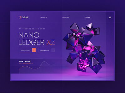 Nano Ledger Redesign 3d blender crypto purple logo web app