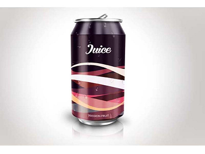 Passion Fruit Soda Can can colors flat fruit illustration juice modern purple soda
