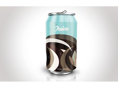 Soda Can Coconut Juice blue can coconut colors flat illustration juice modern soda