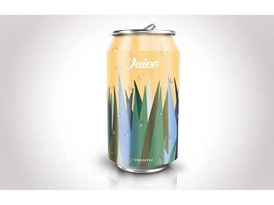 Soda Can Pineapple Juice can colors flat illustration juice modern pineapple soda yellow