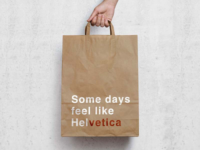 Paper Bag Helvetica Pun bag brown font helvetica joke paper pun