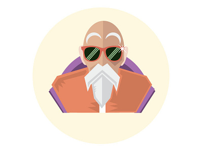 Master Roshi Illustration dragon ball flat icon illustration master orange roshi