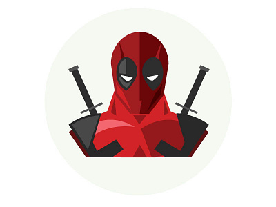 Deadpool Illustration deadpool flat heroes illustration marvel red