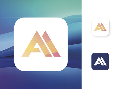 AA Logo design design flat icon initials logo ui