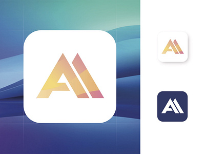 AA Logo design design flat icon initials logo ui