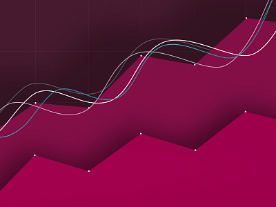 Graph comparison graph flat design increasing shades of pink