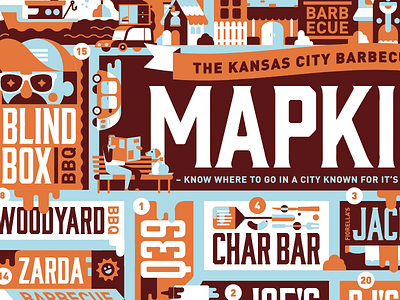 BBQ Mapkin bbq kansas city map