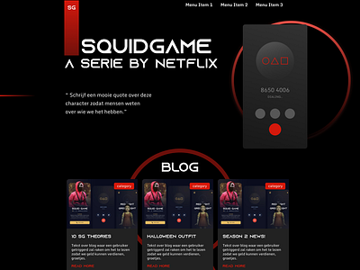 SquidGame - Design fanpage / blog branding design illustration logo squid game typography ux vector