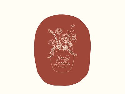 Honey Blooms Flower Farm Logo Design branding design graphic design handlettering illustration logo typography