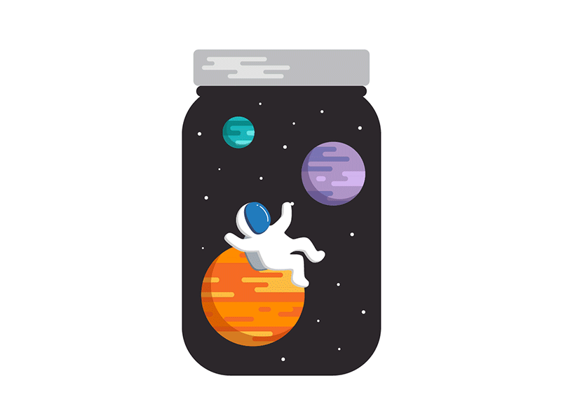 Stuck In Space astronaut mason jar planets space universe