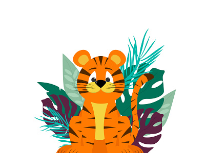 Tiger. branding design graphic design illustration logo nature orange vector