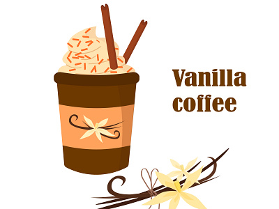 Vanilla coffee branding coffee design graphic design illustration logo vanilla vector wrap