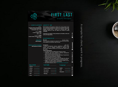 Resume - black beauty black cv elegant graphic design powerpoint resume
