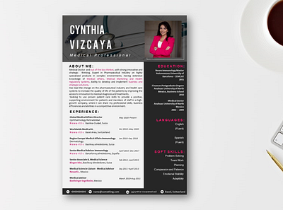 Resume for the doc. cv design doctor graphic design pink powerpoint resume