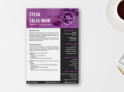 Yepp, its my Resume cv graphic design pink powerpoint resume