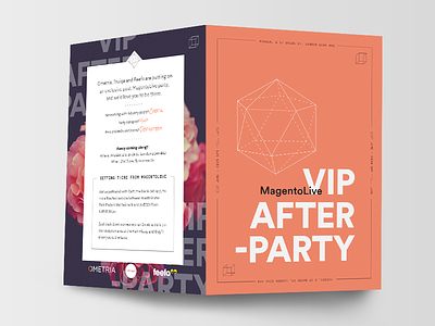 After Party Invite circular event flyer invite location orange party postcard