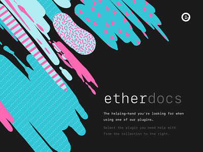 EtherDocs black blue dark dark ui design docs documentation monospace pattern pink plugin website