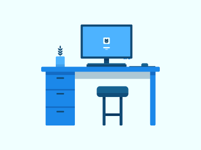 Workspace chair chair icon computer icon desk desk icon desktop desktop icon flat design flat illustration plant icon workspace
