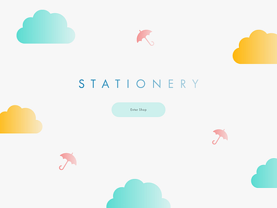 Stationery cloud cute gradient pastel stationery umbrella