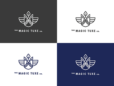 The Magic Tuxe Co. clothing company dry cleaning glyph line art logo mens clothing rune tuxedo