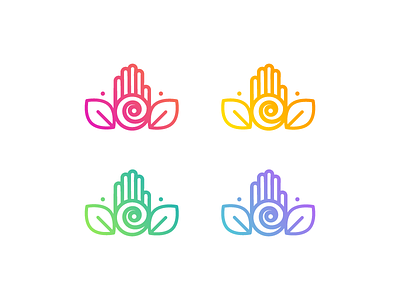 Healing Therapy color transition gradient hand logo healing icon massage palm reiki spa spiritual therapy yoga