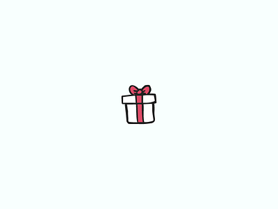 Present christmas gift handdrawn holiday icon illustration present