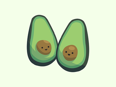 Twin Avocados avocado avocados cute fruit halves illustration vistaprint
