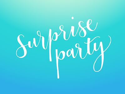 Surprise Party handlettering surprise party type