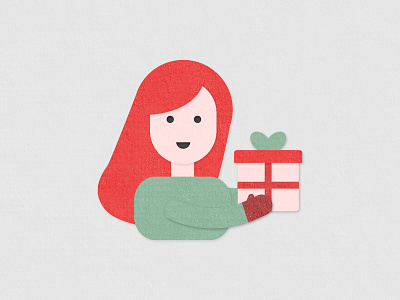 Gifting christmas cut paper gifting gifts holiday illustration layered paper papercut present redhead xmas