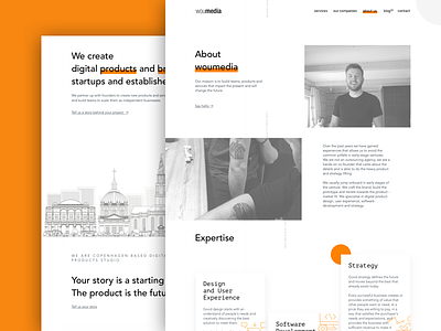 Woumedia – about us agency animation landing page team ui ux web webdesign