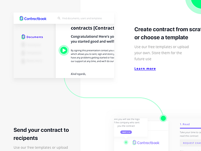 Contractbook – product evolution ✨ blue contractbook documents fresh green list loading mobile refresh view
