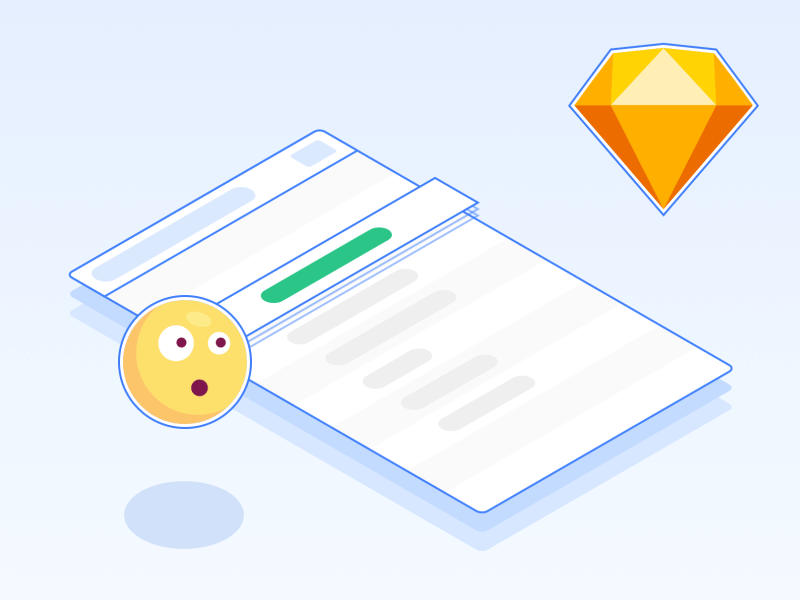 Using Emojis to Manage Sketch Files animation blue emoji interface sketch sketchapp ui ux yellow