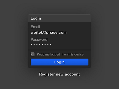 Phase – Login Screen? account login phase ui ux