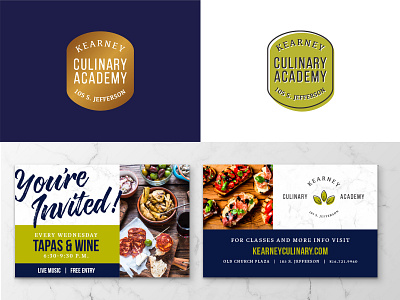 Kearney Culinary Academy Homepage academy badgeg brand branding culinary design food logo print website