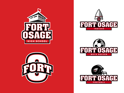Fort Osage High School brand branding design education football illustration logo mascot school soccer sports typography vector