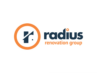 Radius Renovation Group brand branding circle construction design house logo paint print radius real estate renovation repair restoration vector