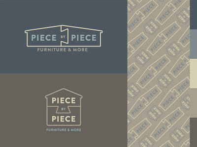 Piece by Piece brand branding design furniture house logo pattern puzzle store typography vector