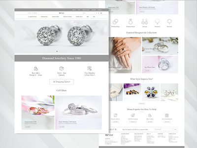 MINAS Jewels - Home Page home page landing page web design