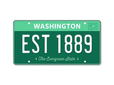 Washington State License Plate design dribbbleweeklywarmup evergreen state illustration license plate washington state
