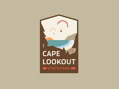 Cape Lookout State Park badge badges cape lookout design flat illustration lines oregon coast pacific coast state park