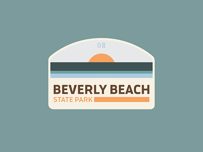 Beverly Beach State Park badge badge design beverly beach flat flat design line art oregon oregon coast pacific coast state park