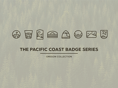 Pacific Coast Badge Series | Oregon Collection badge branding flat design lines oregon oregon state pacific coast pacific coast badge series state park state parks