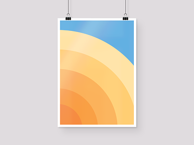 Summer Sunset Vibes colorful lines poster summer sunset thick lines
