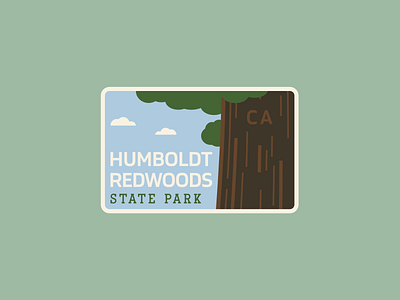 Humboldt Redwoods State Park badge california flat design humboldt illustration pacific coast redwoods state park state parks